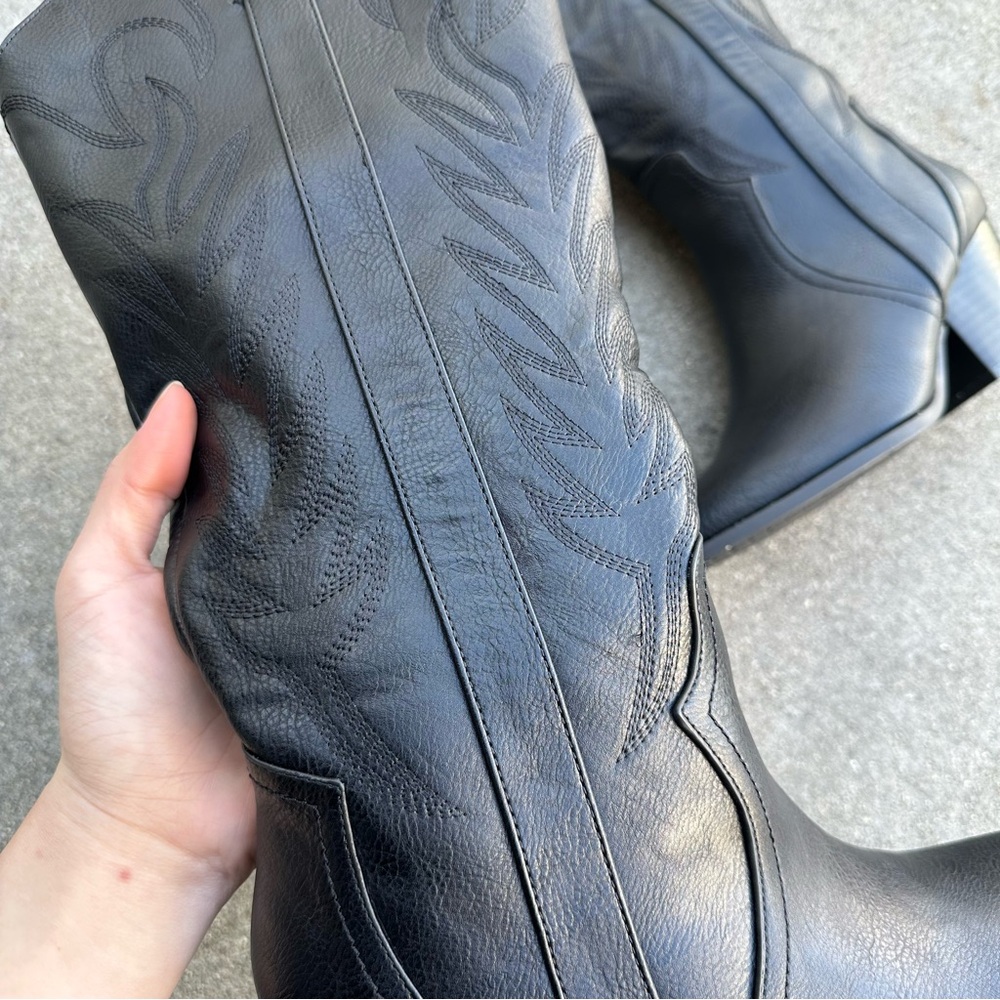 Black Western Leather Boots - Picture 5 of 6